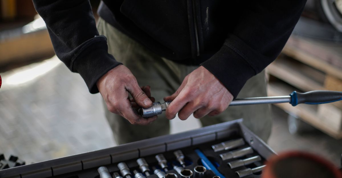 technician toolbox house entrance — Glen Cove Locksmiths